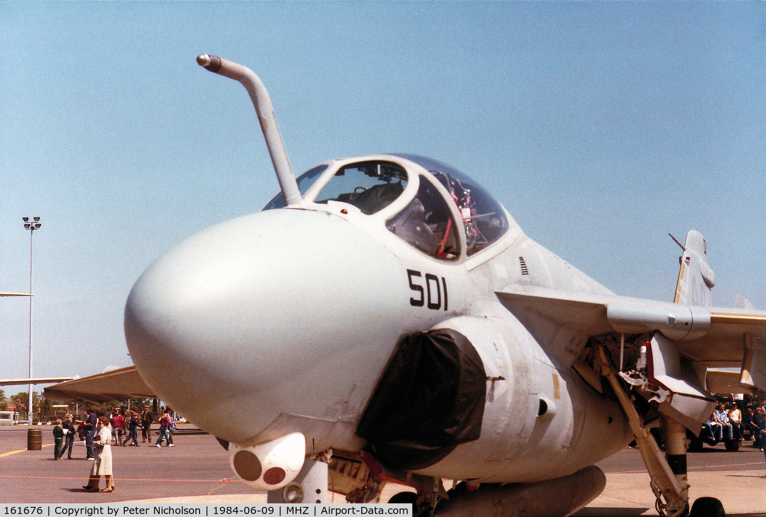 161676, Grumman A-6E Intruder C/N I-653, Another view of the VA-65 A-6E Intruder on display at the 1984 RAF Mildenhall Air Fete.