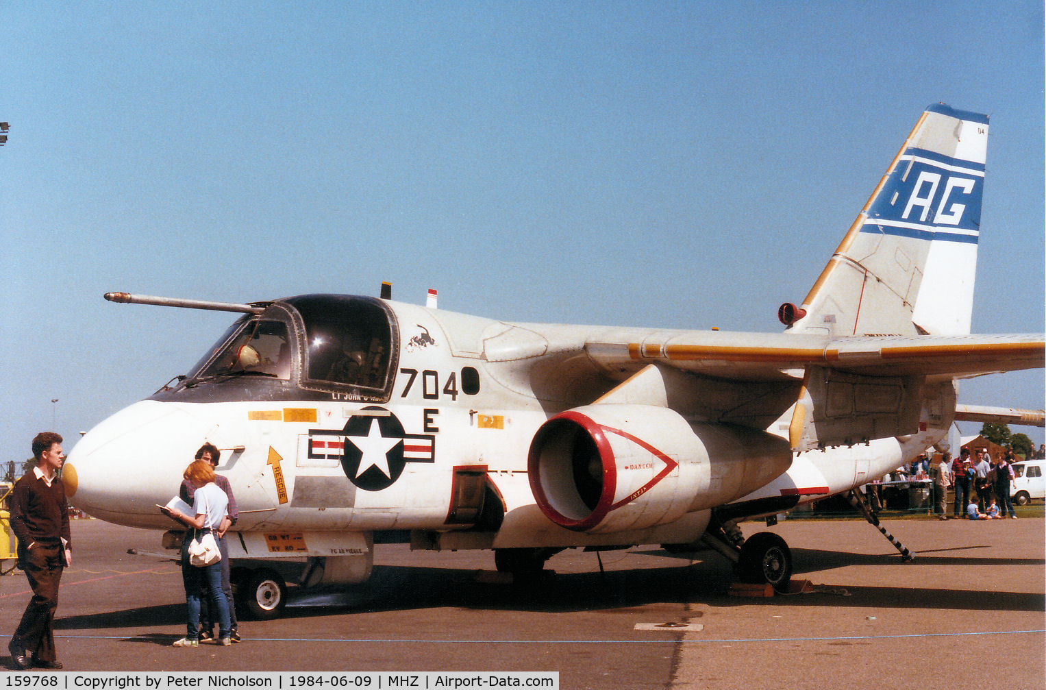 159768, Lockheed S-3A Viking C/N 394A-1097, Another view of the VS-31 S-3A Viking from USS Dwight D Eisenhower on display at the 1984 RAF Mildenhall Air Fete.