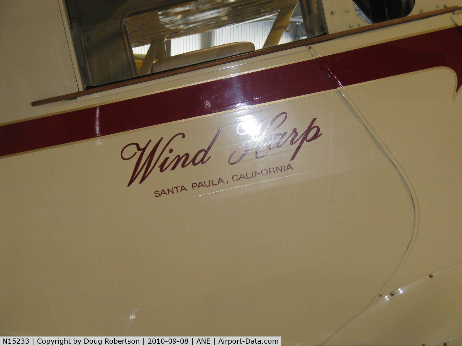 N15233, 1935 Waco CUC-1 C/N 4318, 1935 Waco CUC-1 'Wind Harp', loss of this aircraft & 'Miss Santa Paula', another Waco cabin biplane to this museum led to formation of the Aviation Museum of Santa Paula. At Golden Wings Museum.