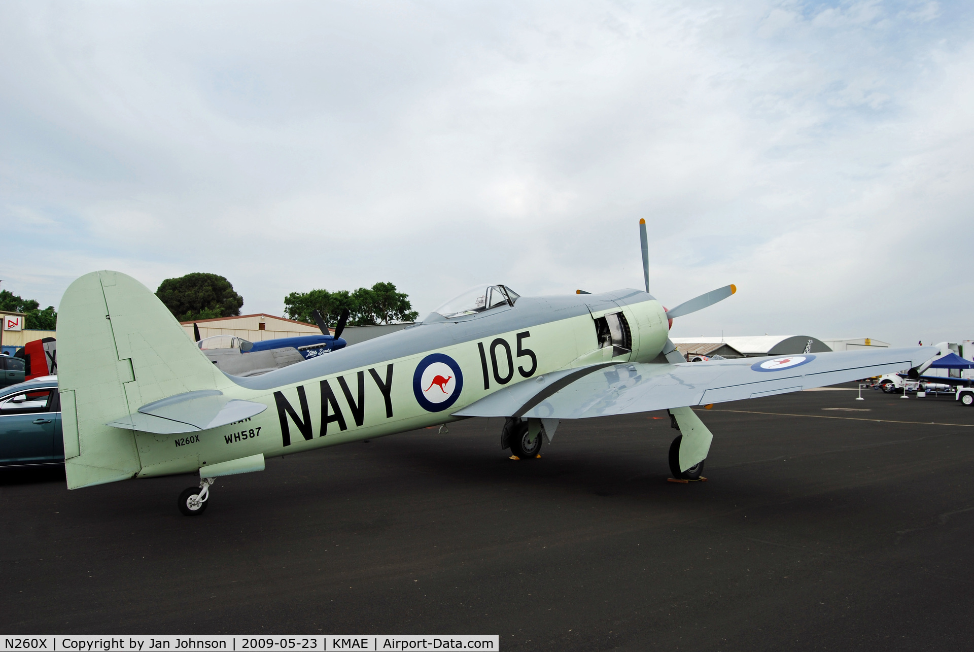 N260X, 1951 Hawker Sea Fury FB11 C/N 41H/636334, Getch and his 1951 Hawker Sea Fury
Legends Over Madera Air Show
Madera, CA