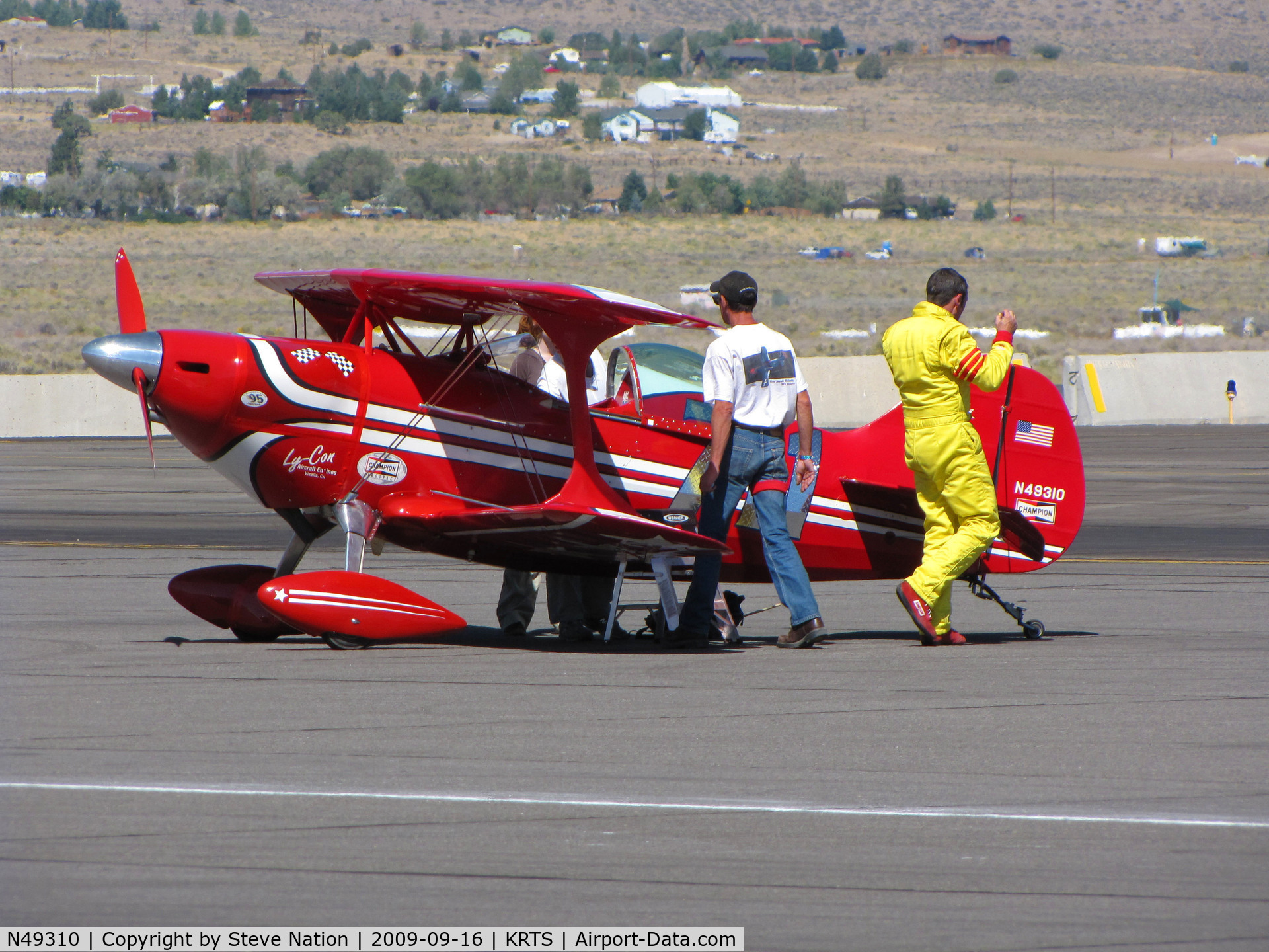 N49310, 1982 Aerotek Pitts S-1S Special C/N KA-103, Race # 711 1982 Aerotek PITTS SPECIAL S-1S after competing in morning heat in Biplane Class @ 2009 Reno Air Races - one happy pilot?