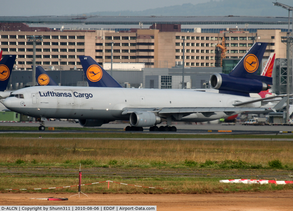 D-ALCN, 2001 McDonnell Douglas MD-11F C/N 48806, Lining up rwy 25R for departure...