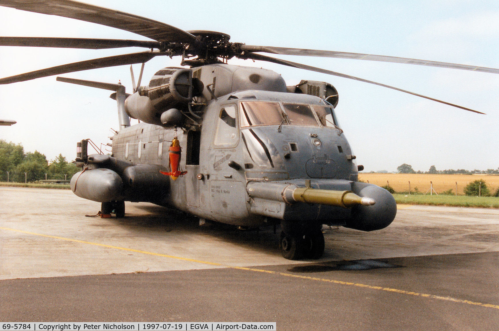 69-5784, 1969 Sikorsky MH-53J Pave Low III C/N 65-232, Another view of the 21st Special Operations Squadron Pave Low III on display at the 1997 Intnl Air Tattoo at RAF Fairford.