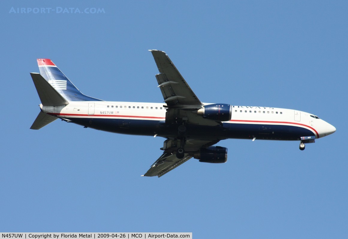 N457UW, 1991 Boeing 737-4B7 C/N 25021, US Airways 737-400