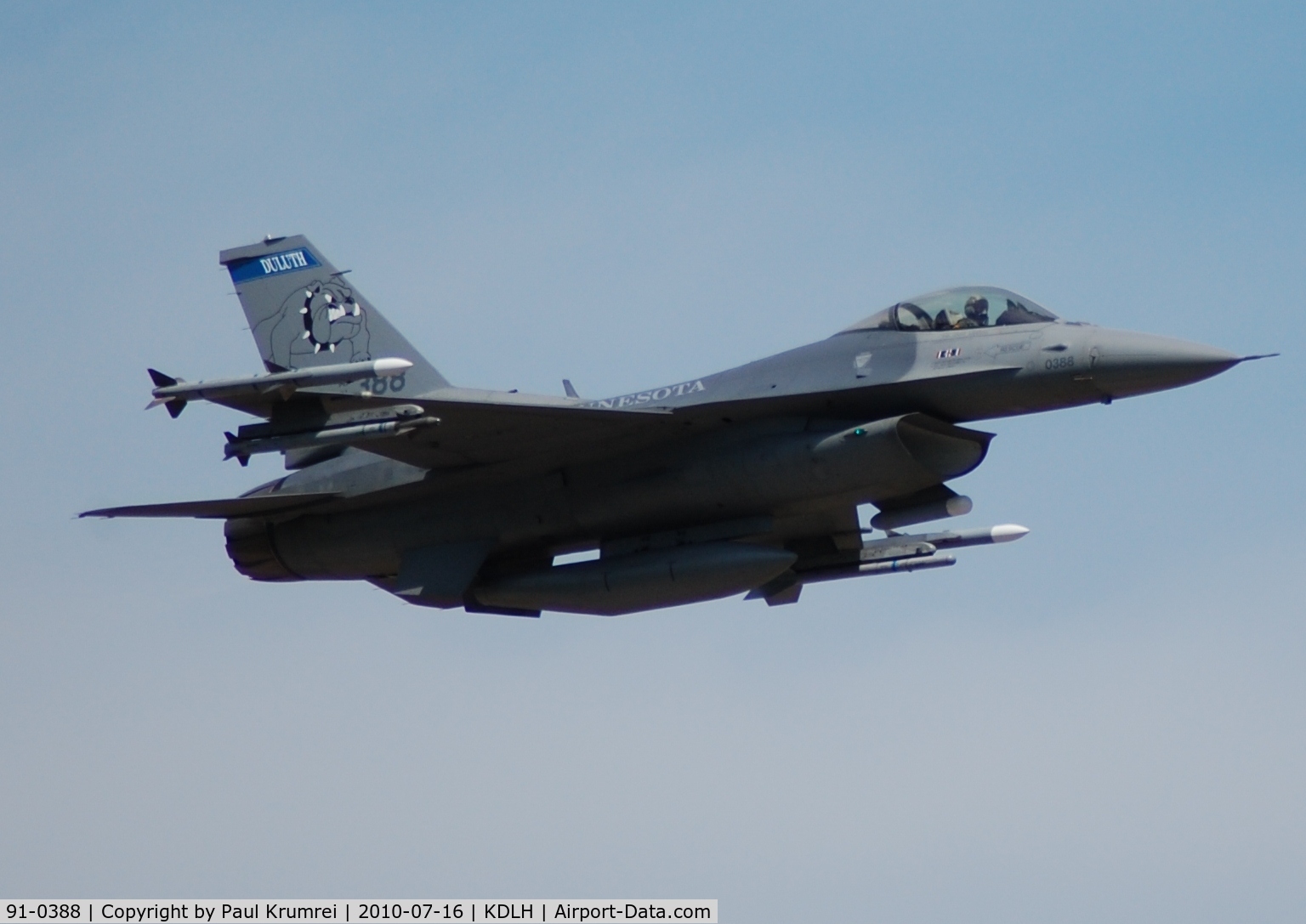 91-0388, 1991 General Dynamics F-16CJ Fighting Falcon C/N CC-86, F-16 Duluth Air Show 2010