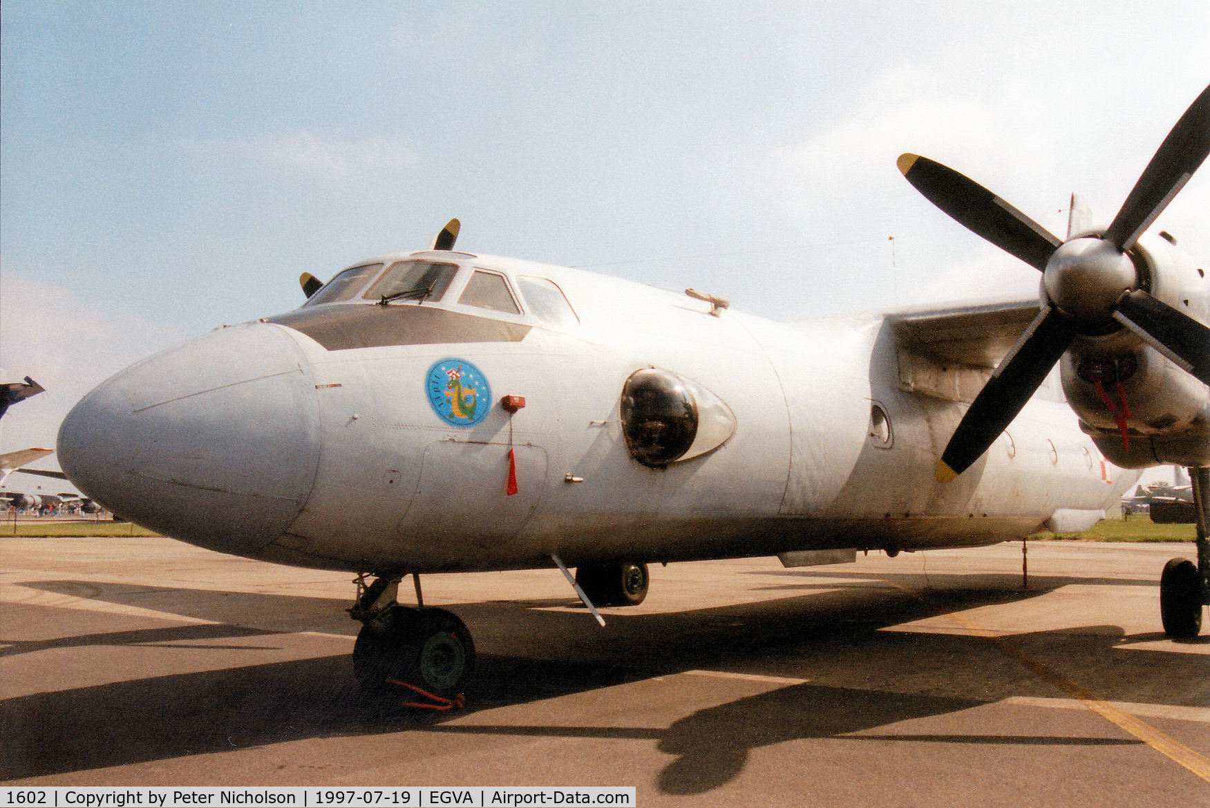 1602, 1973 Antonov An-26 C/N 7301602, Another view of the Polish Air Force An-26 Curl on display at the 1997 Intnl Air Tattoo at RAF Fairford.