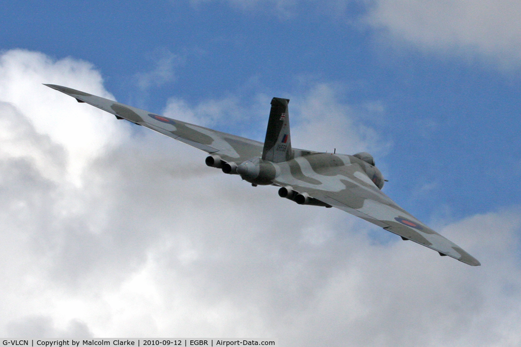 G-VLCN, 1960 Avro Vulcan B.2 C/N Set 12, Avro 698 Vulcan B2 captured whilst carrying out a few circuits of Breighton Airfield during the September 2010 Helicopter Fly-In.