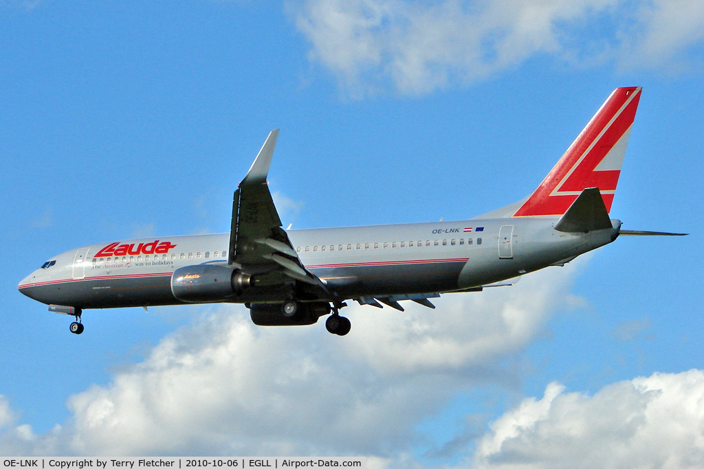 OE-LNK, 1999 Boeing 737-8Z9 C/N 28178, Lauda Air / Austrian Boeing 737-8Z9, c/n: 28178 at Heathrow