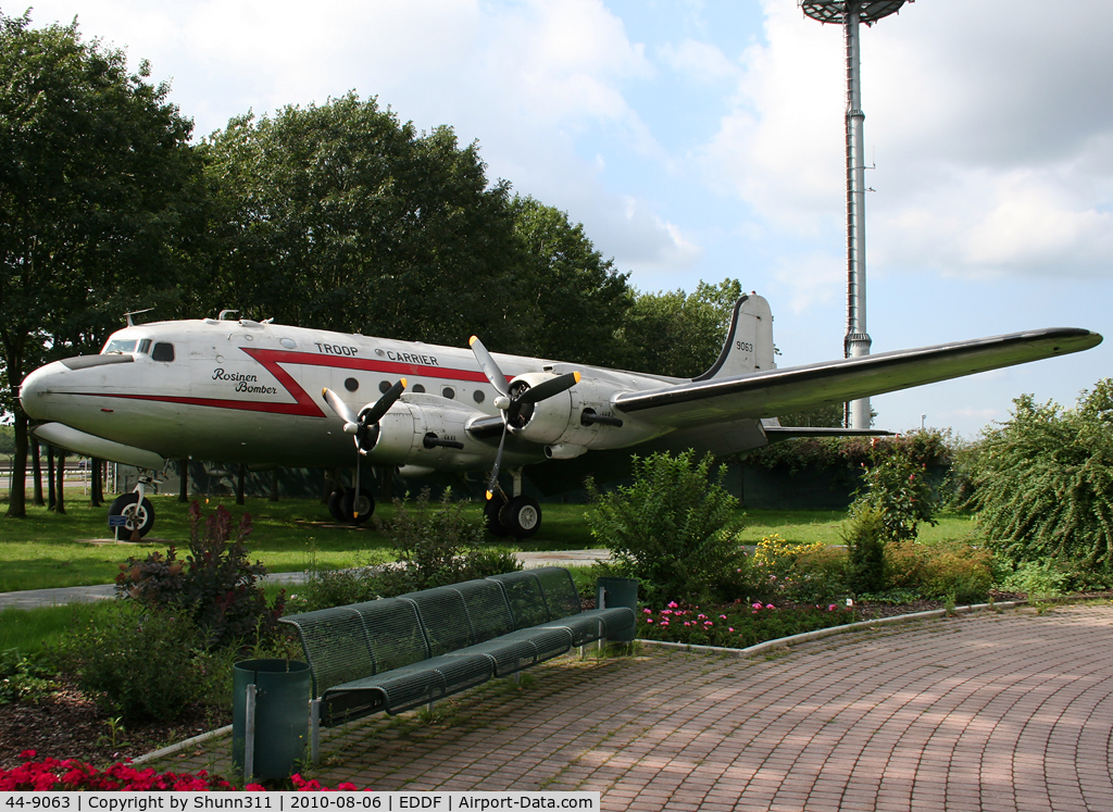 44-9063, 1944 Douglas C-54E Skymaster (DC-4) C/N 27289, Preserved at the Berlin Luftbrucken Denkmal, near the airport...
