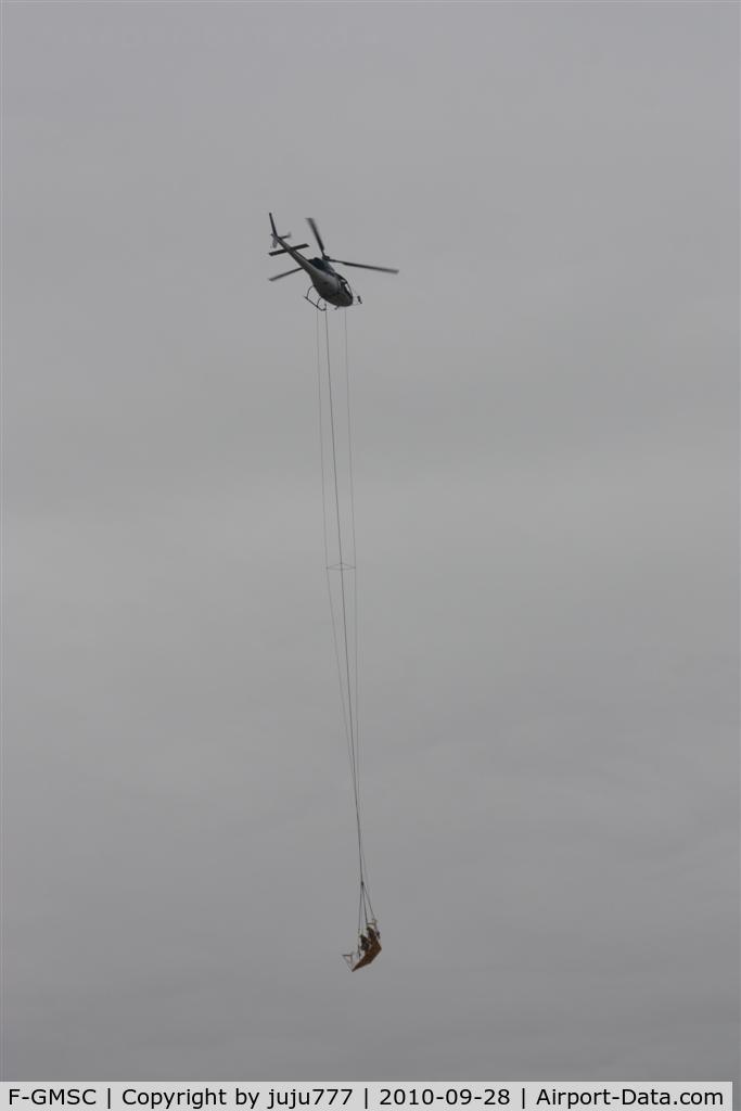F-GMSC, Eurocopter AS-355N C/N 5582, on work on electrical wire