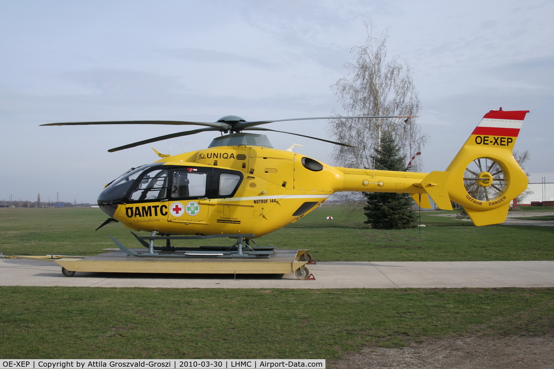 OE-XEP, 2001 Eurocopter EC-135T-2 C/N 0210, Miskolc Airport, Hungary