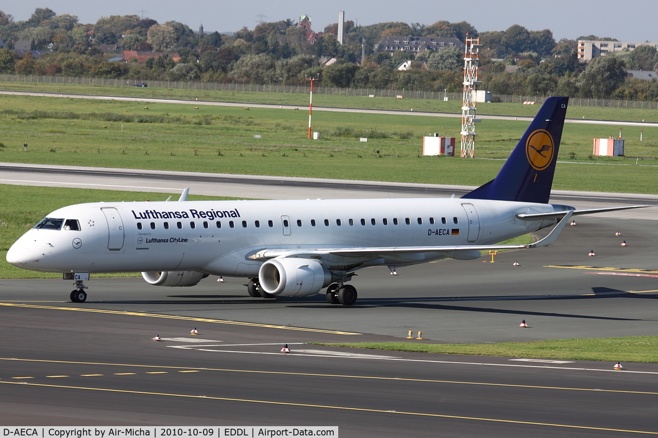 D-AECA, 2009 Embraer 190LR (ERJ-190-100LR) C/N 19000327, Lufthansa CityLine, Embraer ERJ-190LR (ERJ-190-100 LR), CN: 19000327, Aircraft Name: Deidesheim