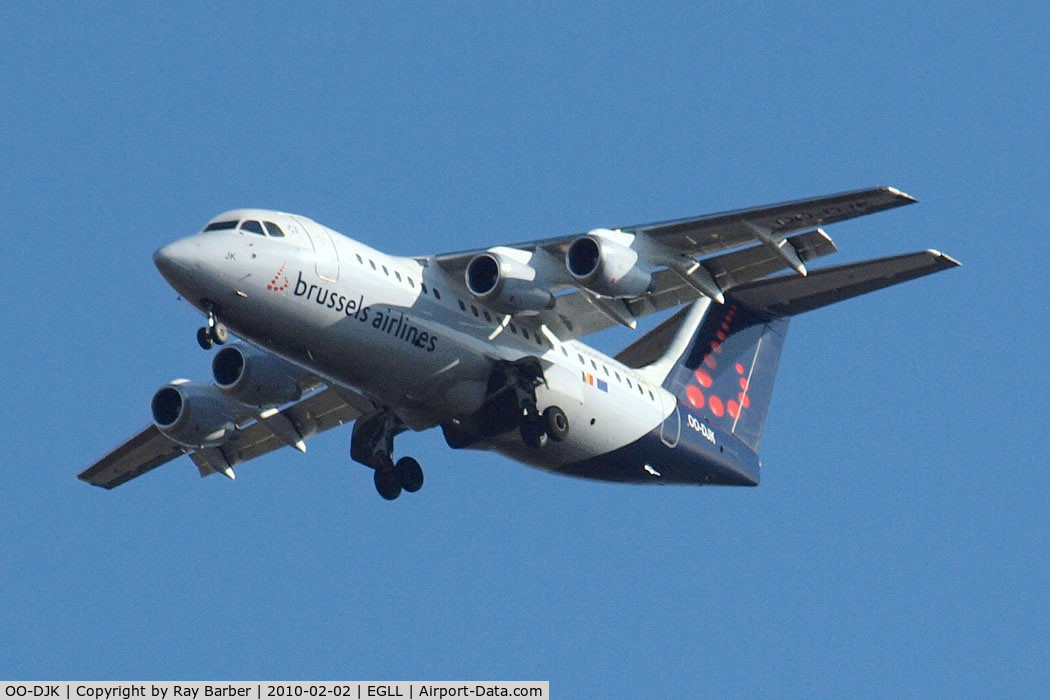 OO-DJK, 1995 British Aerospace Avro 146-RJ85 C/N E.2271, BAe 146-RJ85 [E2271] (Brussels Airlines) Home~G 02/02/2010