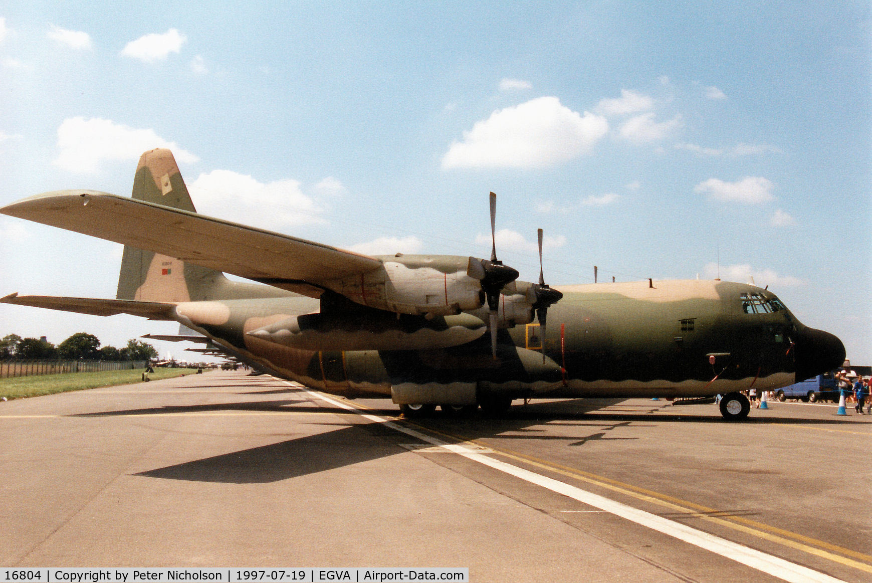 16804, Lockheed C-130H Hercules C/N 382-4777, C-130H Hercules of 501 Squadron Portuguese Air Force on display at the 1997 Intnl Air Tattoo at RAF Fairford.
