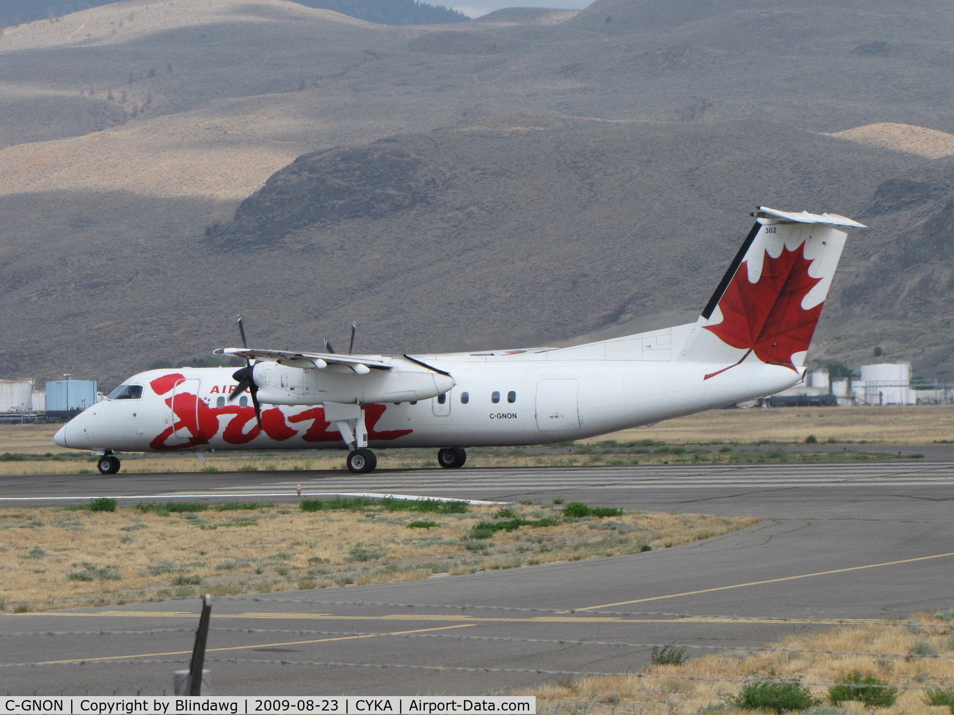 C-GNON, 1989 De Havilland Canada DHC-8-301 Dash 8 C/N 137, ...Dash-8...leaving.