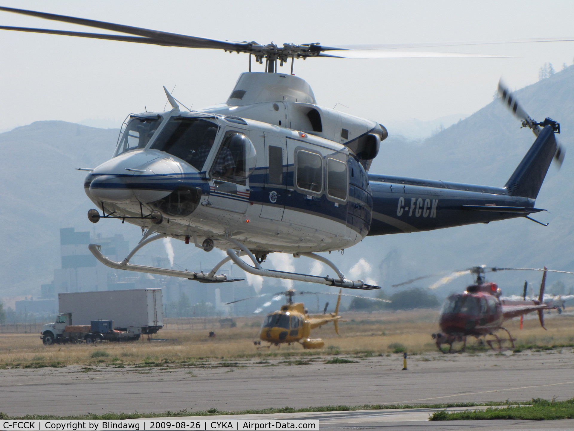 C-FCCK, 1990 Bell 412 C/N 36009, ...leaving on a Medivac.