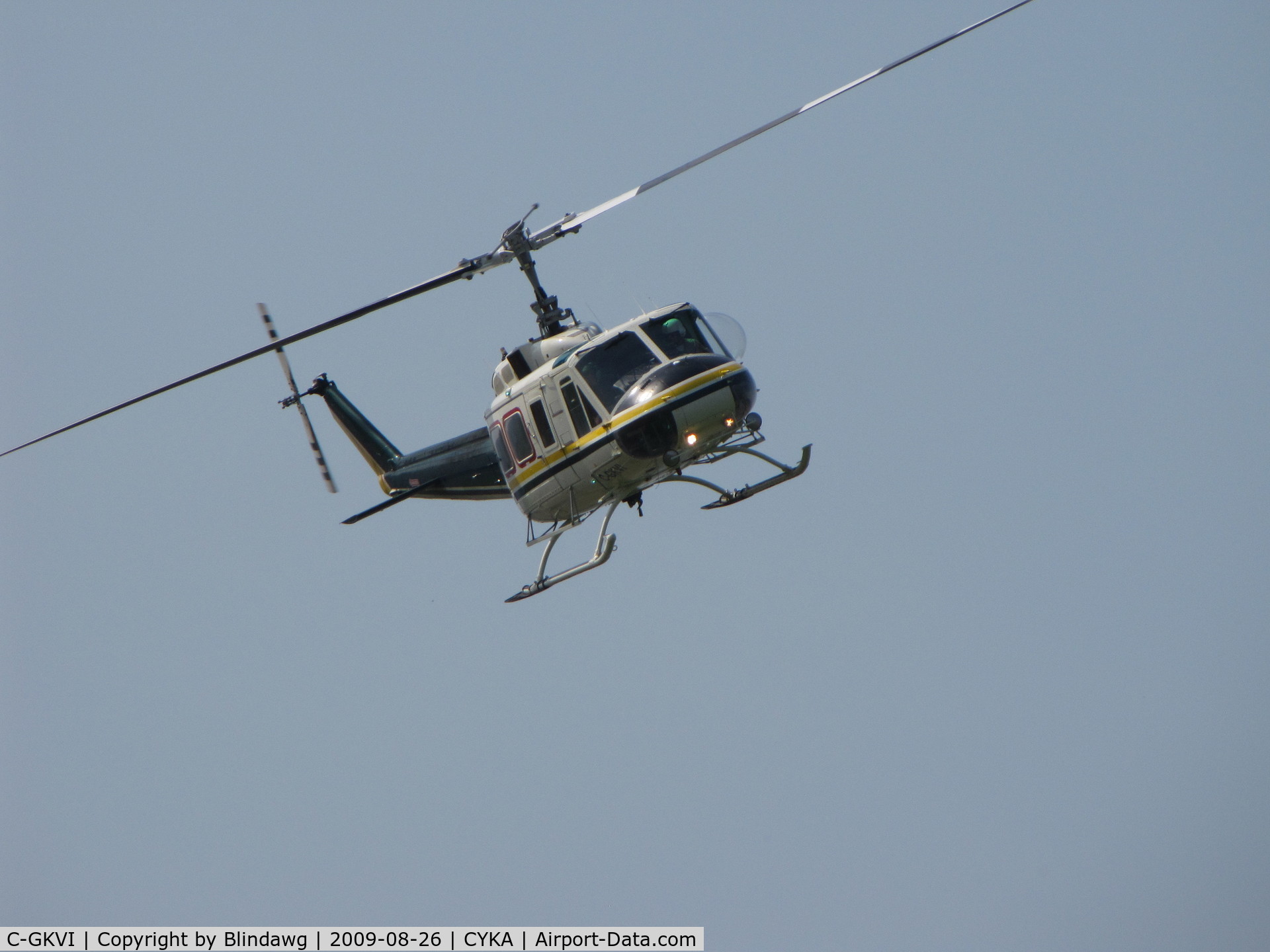 C-GKVI, 1975 Bell 205A-1 C/N 30182, ..Bell 205A coming into the Tanker Base.