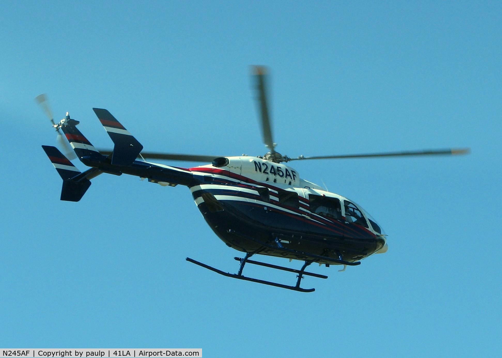 N245AF, Eurocopter-Kawasaki EC-145 (BK-117C-2) C/N 9322, Taking off from Metro Aviation/Downtown Shreveport. Prior registration was N899AE.