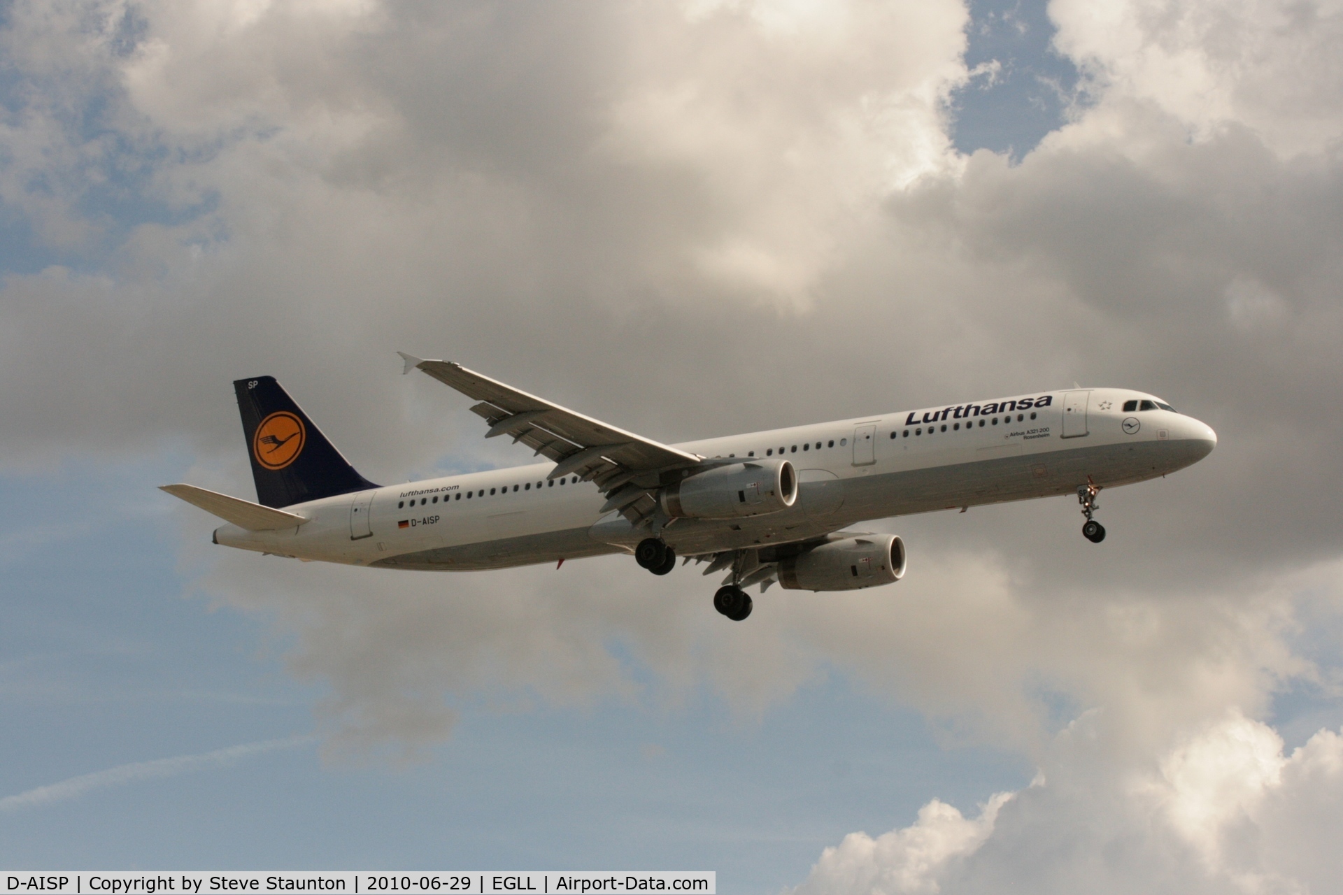 D-AISP, 2009 Airbus A321-231 C/N 3864, Taken at Heathrow Airport, June 2010