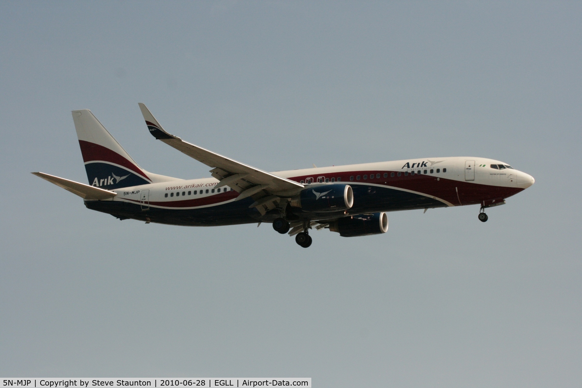 5N-MJP, 2009 Boeing 737-8JE C/N 38970, Taken at Heathrow Airport, June 2010