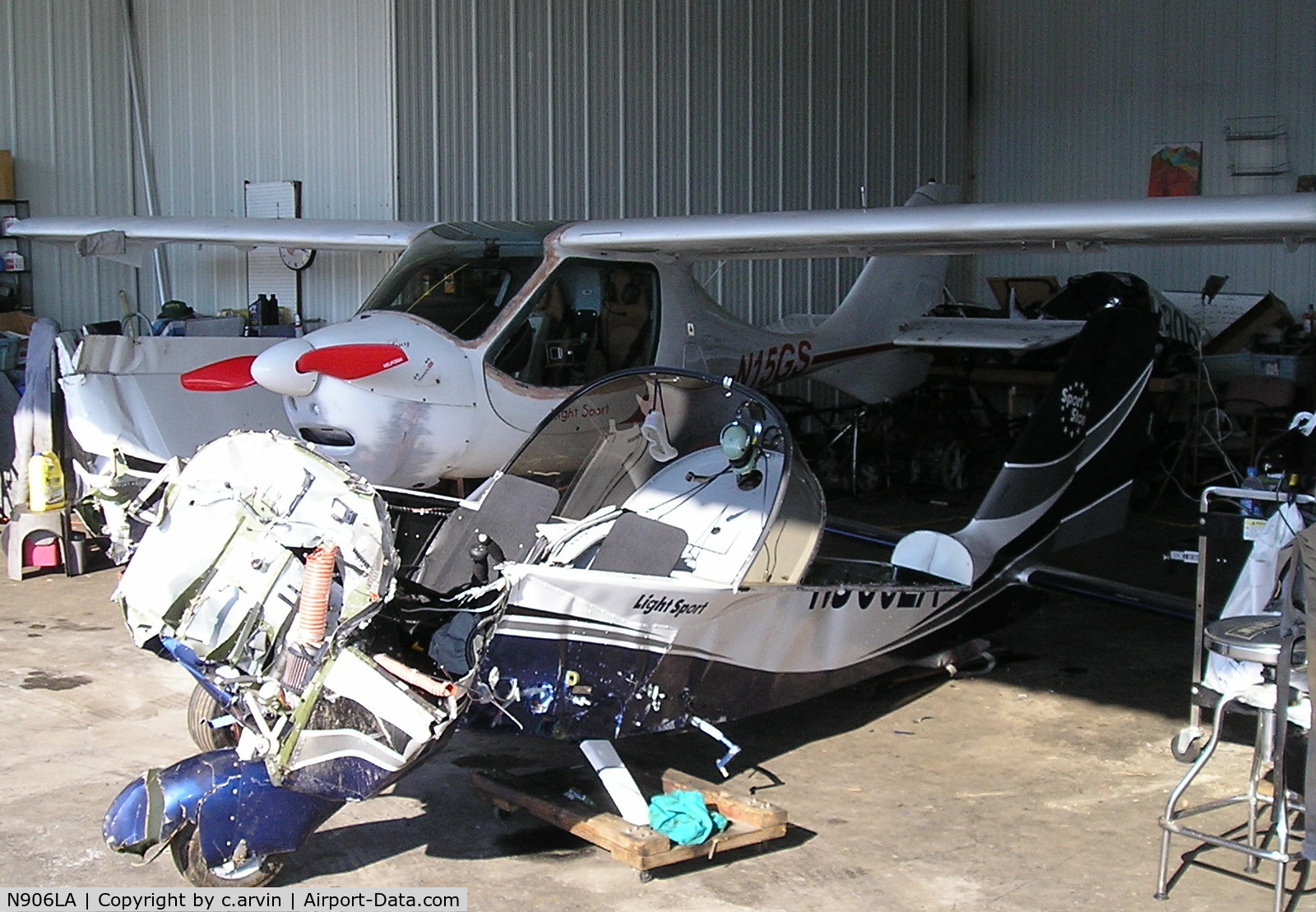 N906LA, 2007 Evektor-Aerotechnik Sportstar Plus C/N 20070906, after the accident