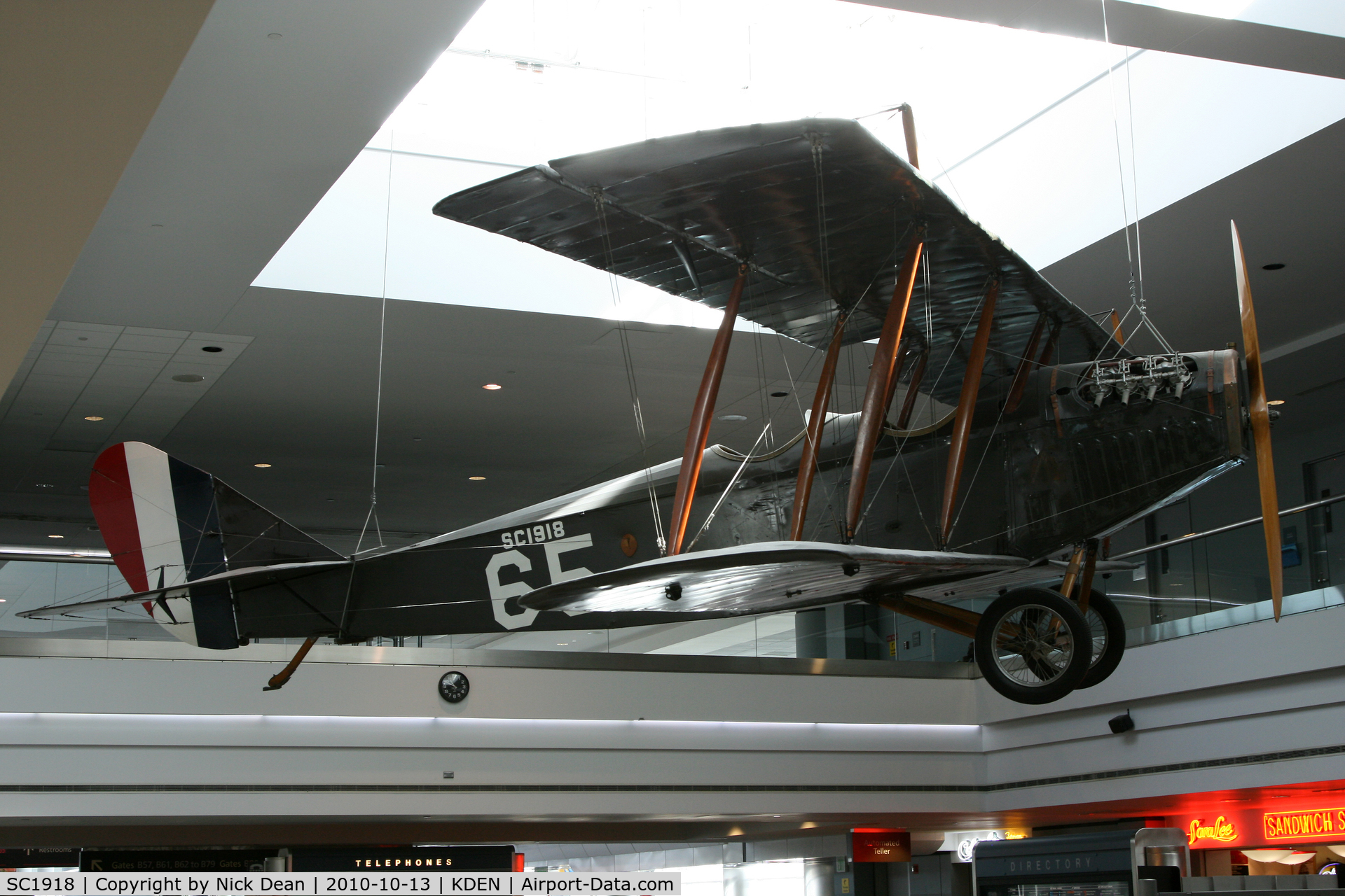 SC1918, Curtiss JN-4D Jenny C/N SC1918, KDEN On display in the bravo concourse.