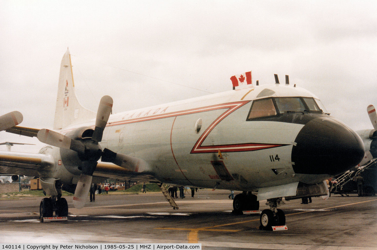 140114, 1981 Lockheed CP-140 Aurora C/N 285B-5719, CP-140 Aurora of 415 Squadron Canadian Armed Forces on display at the 1985 RAF Mildenhall Air Fete.