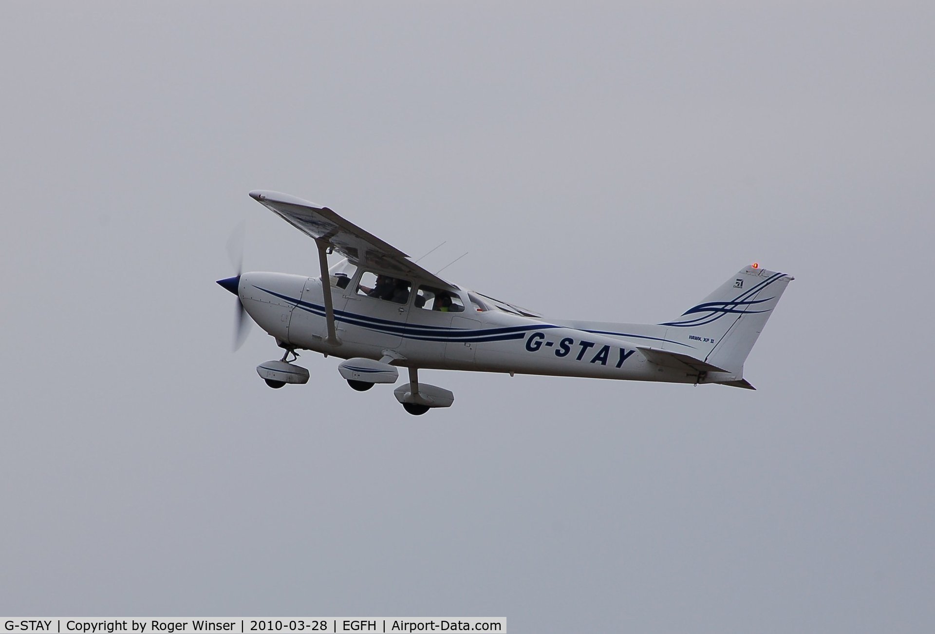 G-STAY, 1977 Reims FR172K Hawk XP C/N 0620, Visiting Reims/Cessna Hawk XP departing Swansea Airport