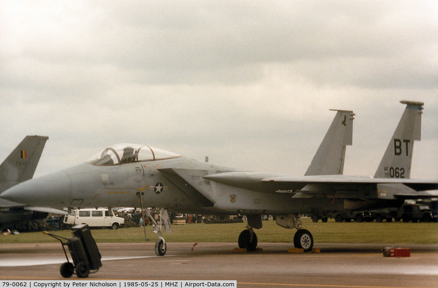 79-0062, 1979 McDonnell Douglas F-15C Eagle C/N 0608/C131, F-15C Eagle of 36th Tactical Fighter Wing based at Bitburg on the flight-line at the 1985 RAF Mildenhall Air Fete.