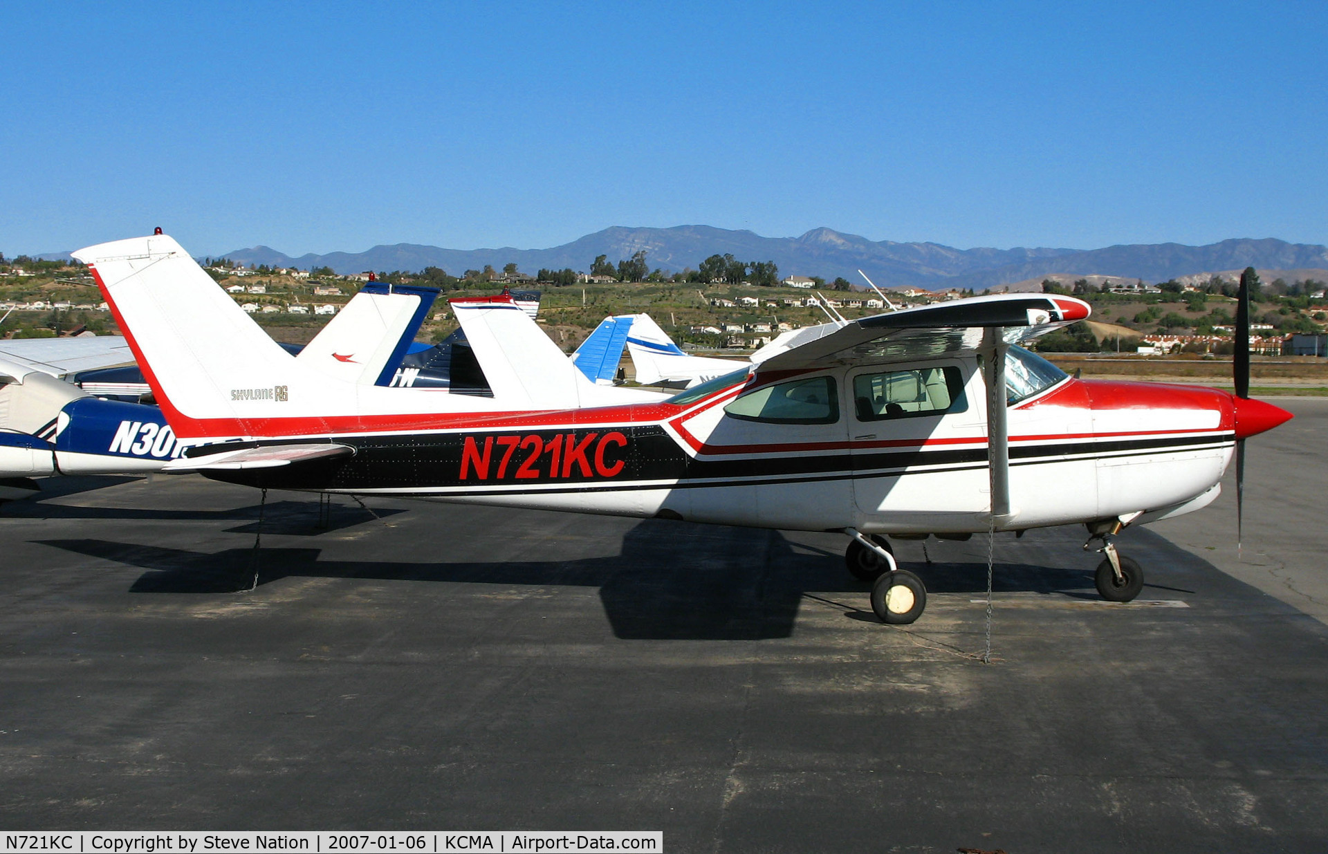 N721KC, 1977 Cessna R182 Skylane RG C/N R18200090, 1977 Cessna R182 on visitors ramp