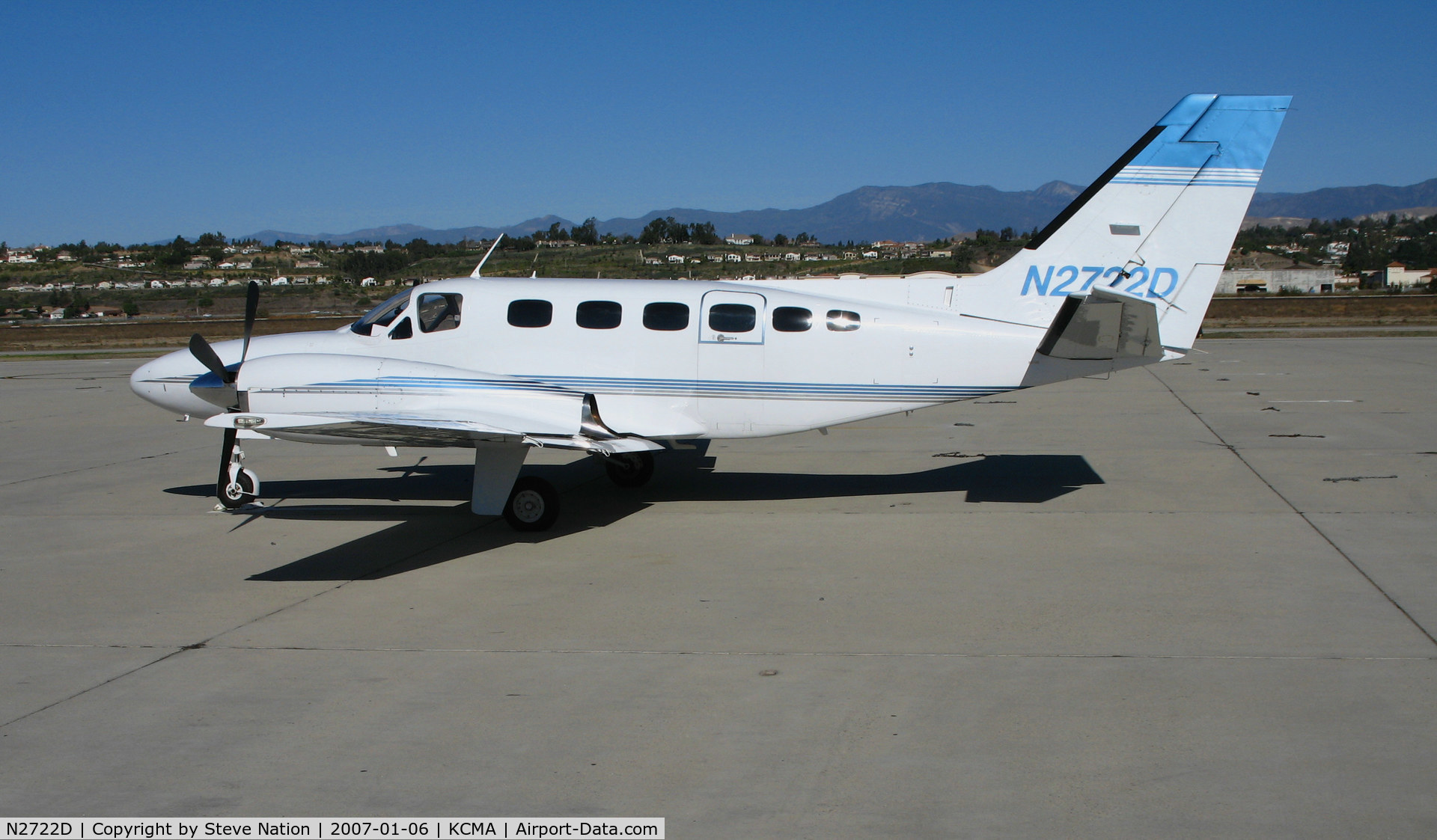 N2722D, 1980 Cessna 441 Conquest II C/N 441-0168, USA Gasoline 1980 Cessna 441 call;s Camarillo Airport, CA home - seen on balmy, sunny Jan 2007 picture postcard day