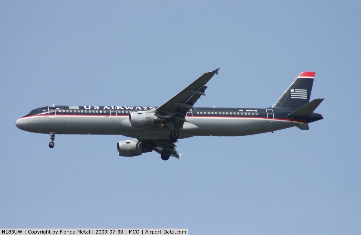 N183UW, 2001 Airbus A321-211 C/N 1539, US Airways A321