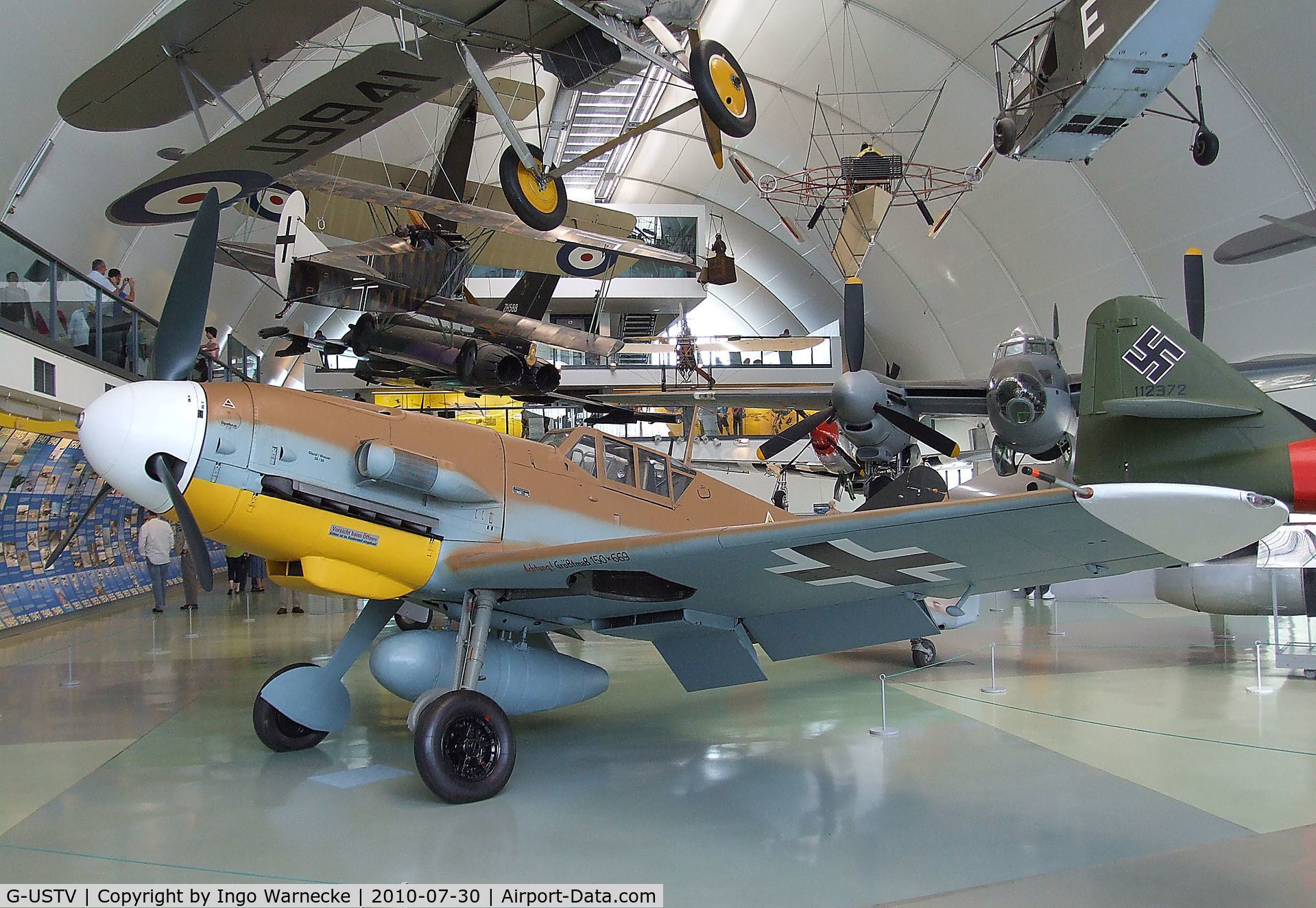 G-USTV, 1942 Messerschmitt Bf-109G-2/Trop C/N 10639, Messerschmitt Bf 109G-2 at the RAF Museum, Hendon