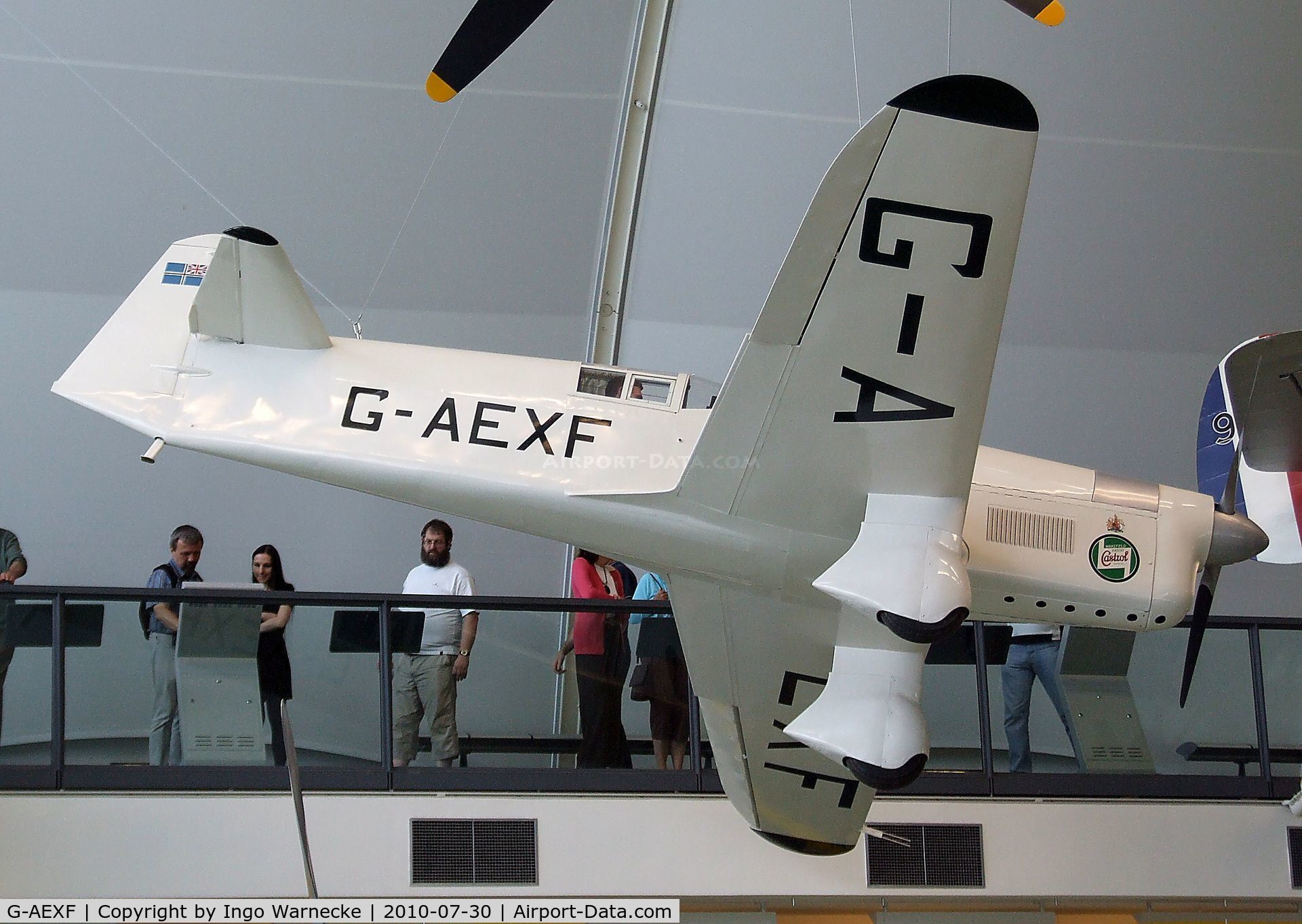 G-AEXF, Percival E-2H Mew Gull (replica) C/N Not found G-AEXF, Percival P-6 Mew Gull (E2H) replica at the RAF Museum, Hendon