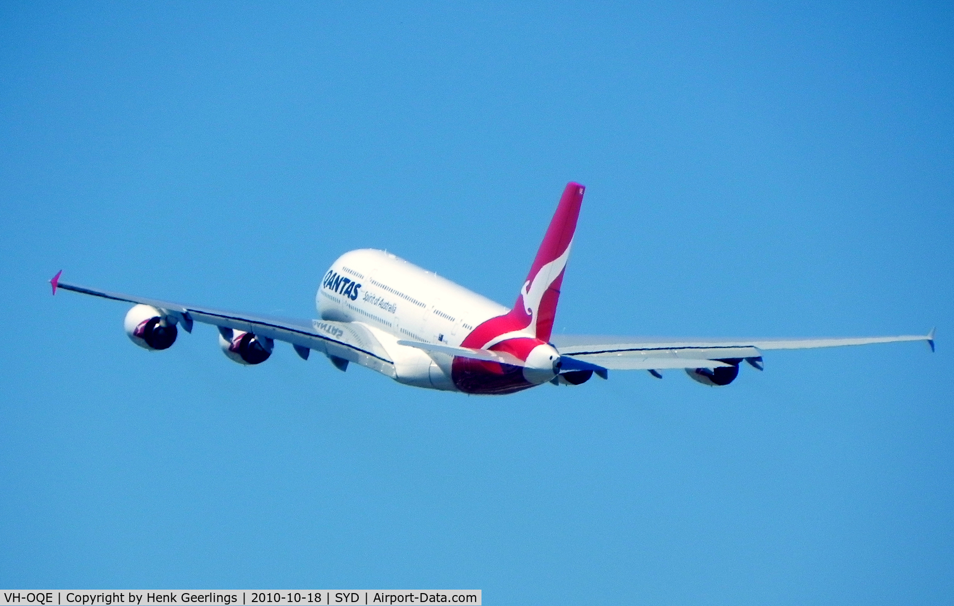 VH-OQE, 2009 Airbus A380-842 C/N 027, Qantas , A380 ,  take off