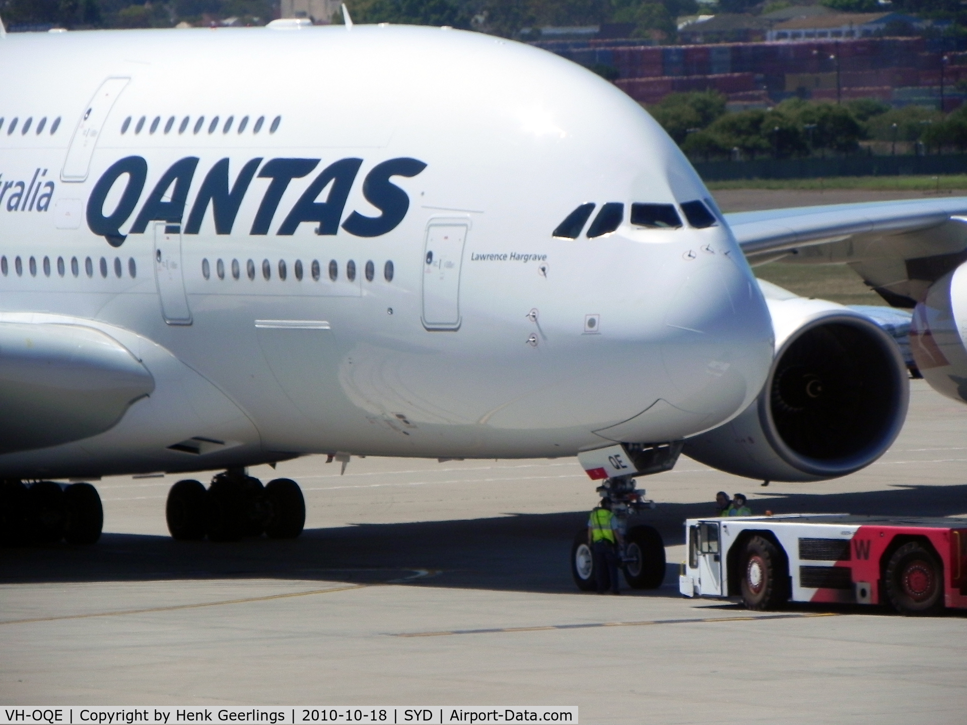 VH-OQE, 2009 Airbus A380-842 C/N 027, Qantas dep to the US