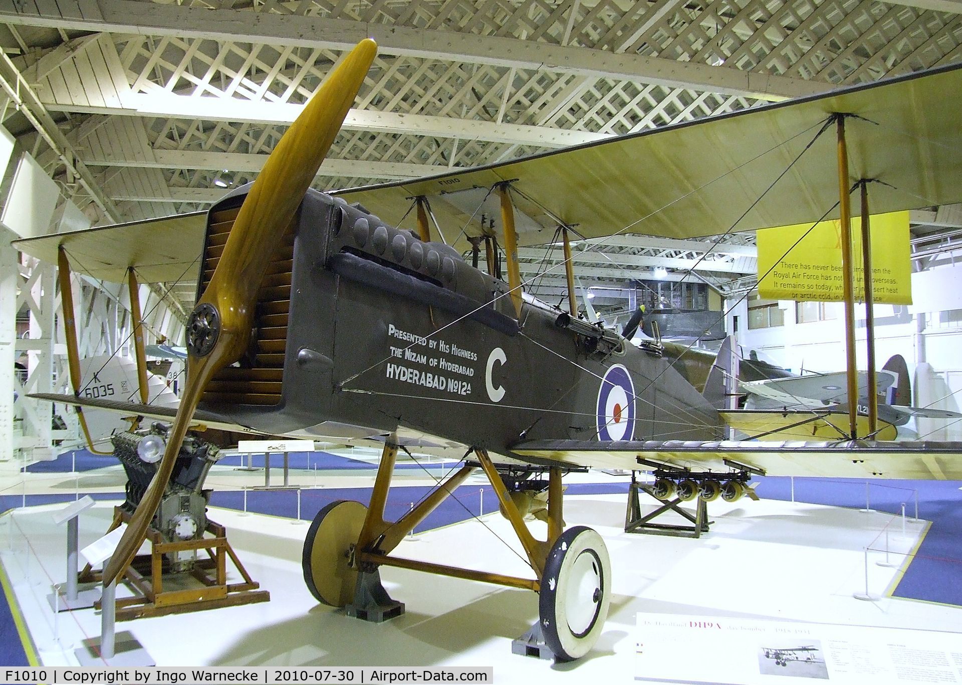 F1010, De Havilland DH-9A C/N WA8459AMA, De Havilland D.H.9A at the RAF Museum, Hendon