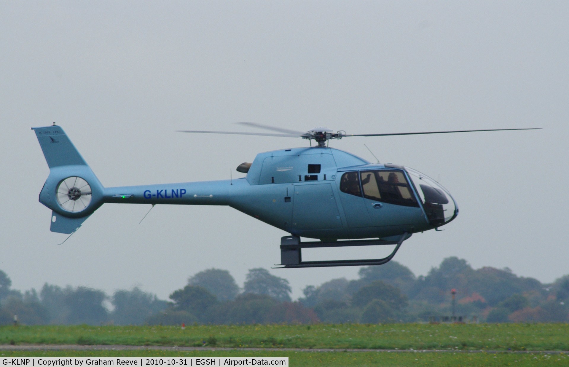 G-KLNP, 2007 Eurocopter EC-120B Colibri C/N 1492, About to land.