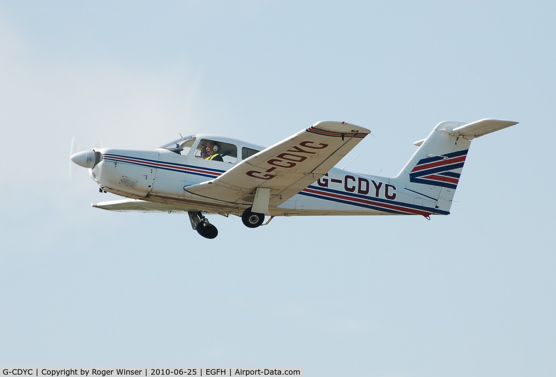 G-CDYC, 1979 Piper PA-28RT-201 Arrow IV C/N 28R-7918164, Resident Cherokee Arrow IV departing Runway 22. Previously registered N2835D.