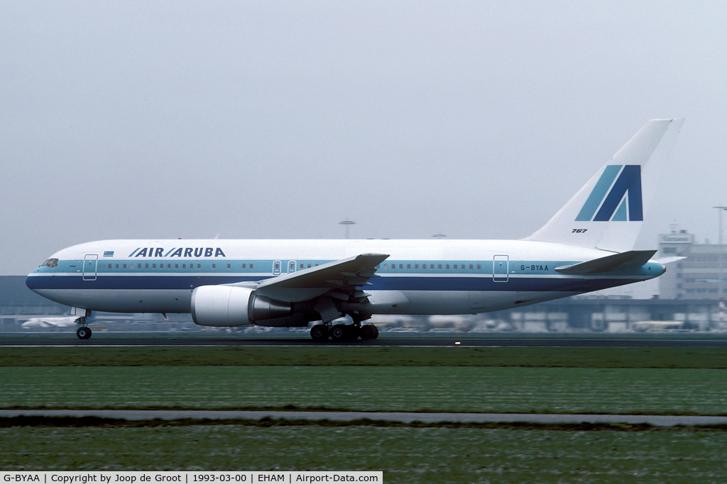 G-BYAA, 1991 Boeing 767-204 C/N 25058, leased from Britannia.