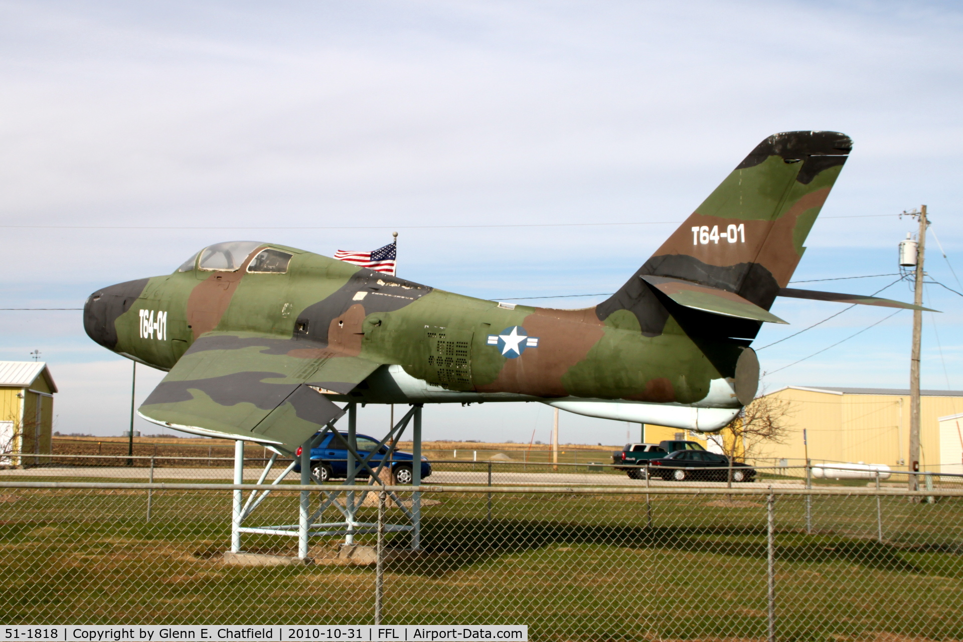 51-1818, 1951 Republic F-84F-30-RE Thunderstreak C/N Not found 51-1818, Gate guardian