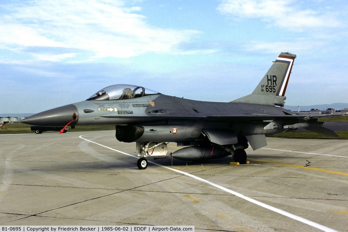 81-0695, 1981 General Dynamics F-16A Fighting Falcon C/N 61-376, static display Rhein-Main AB open house