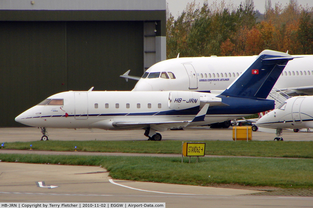 HB-JRN, 2001 Bombardier Challenger 604 (CL-600-2B16) C/N 5494, Swiss Registered Challenger at Luton