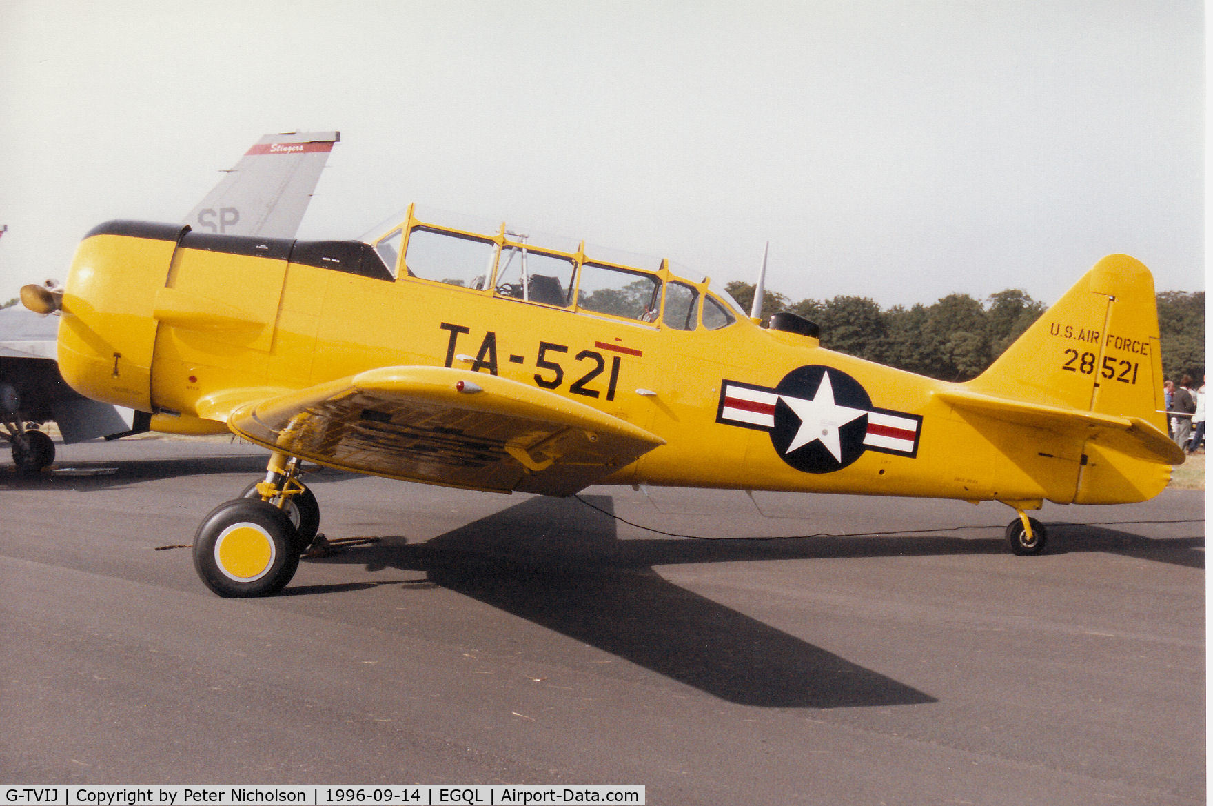 G-TVIJ, 1952 Canadian Car & Foundry T-6H Harvard Mk.4 C/N CCF4-442, Harvard Mk.4 on display at the 1996 RAF Leuchars Airshow.