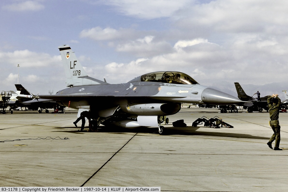 83-1178, 1983 General Dynamics F-16D-25-CF Fighting Falcon C/N 5D-5, ready for another training mission