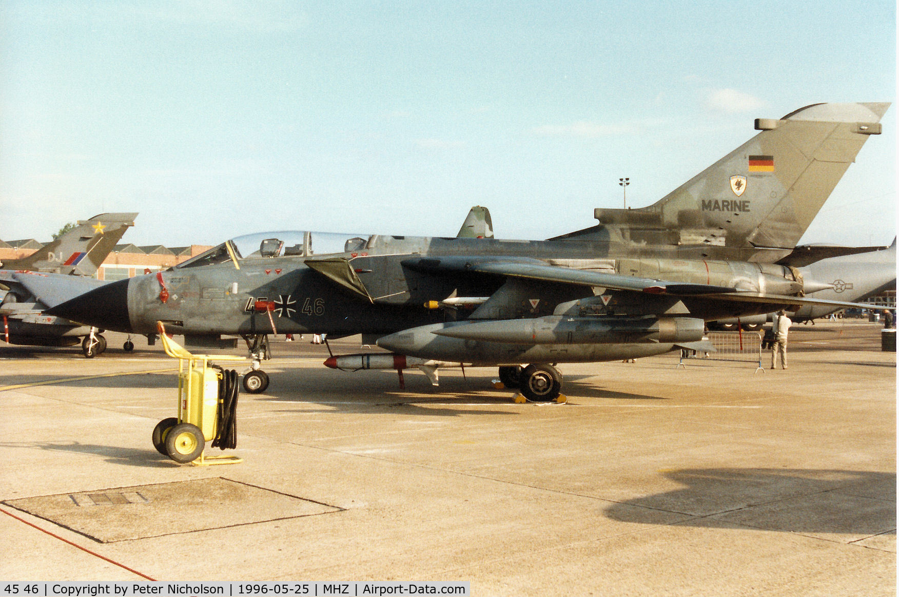 45 46, Panavia Tornado IDS C/N 616/GS194/4246, Tornado IDS of Kreigsmarine MFG-2 based at Eggebek on display at the 1996 RAF Mildenhall Air Fete.