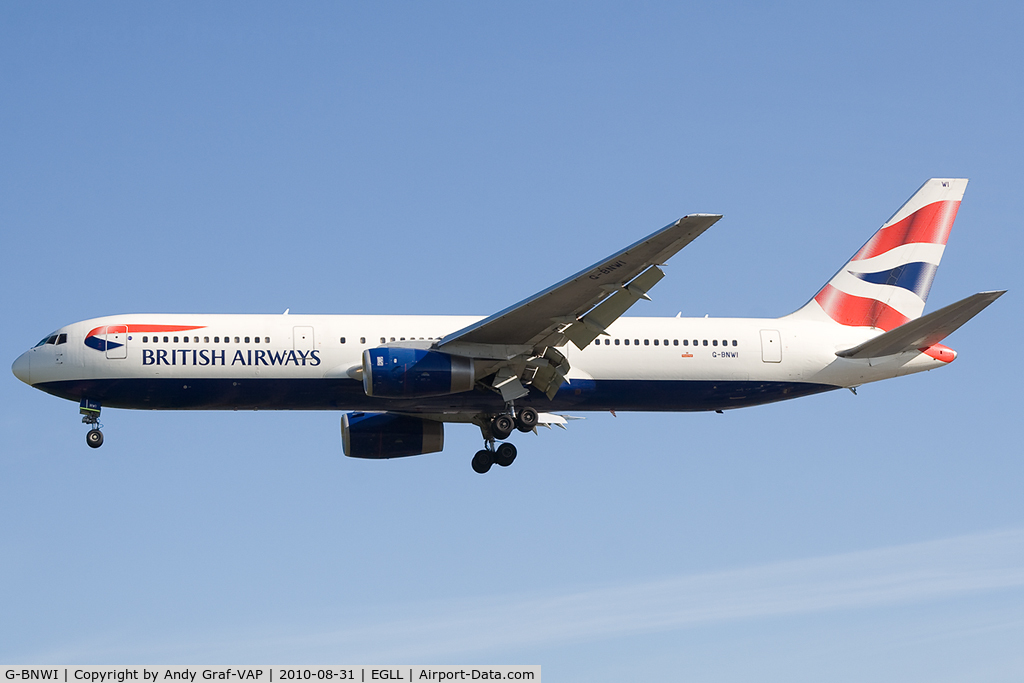 G-BNWI, 1990 Boeing 767-336 C/N 24341, British Airways 767-300