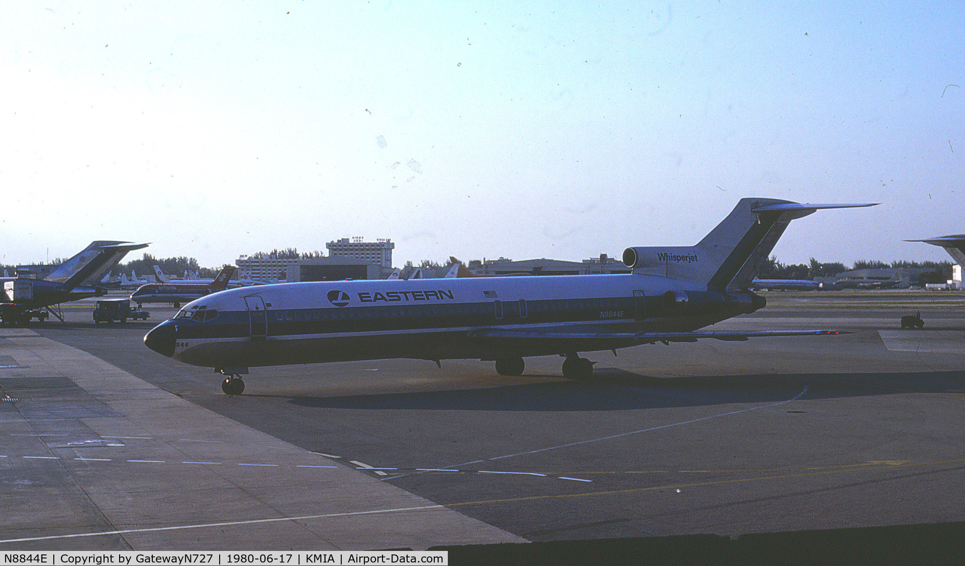 N8844E, 1970 Boeing 727-225 C/N 20442, Note the King's Inn in the background.