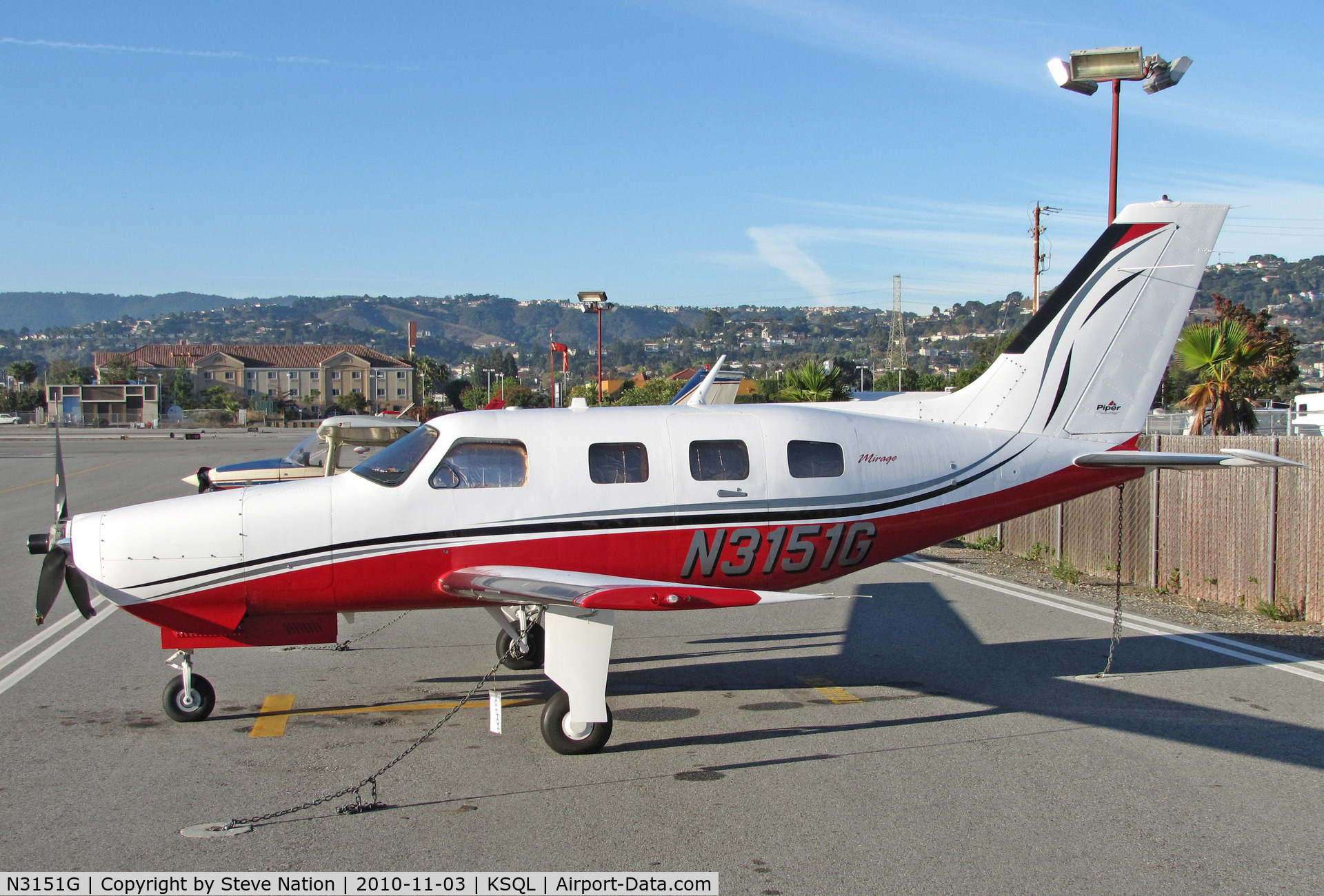 N3151G, Piper PA-46-350P Malibu Mirage C/N 4636390, Big George Aviation LLC (Stateline, NV) 2007 New Piper PA46-350P visiting KSQL/San Carlos, CA