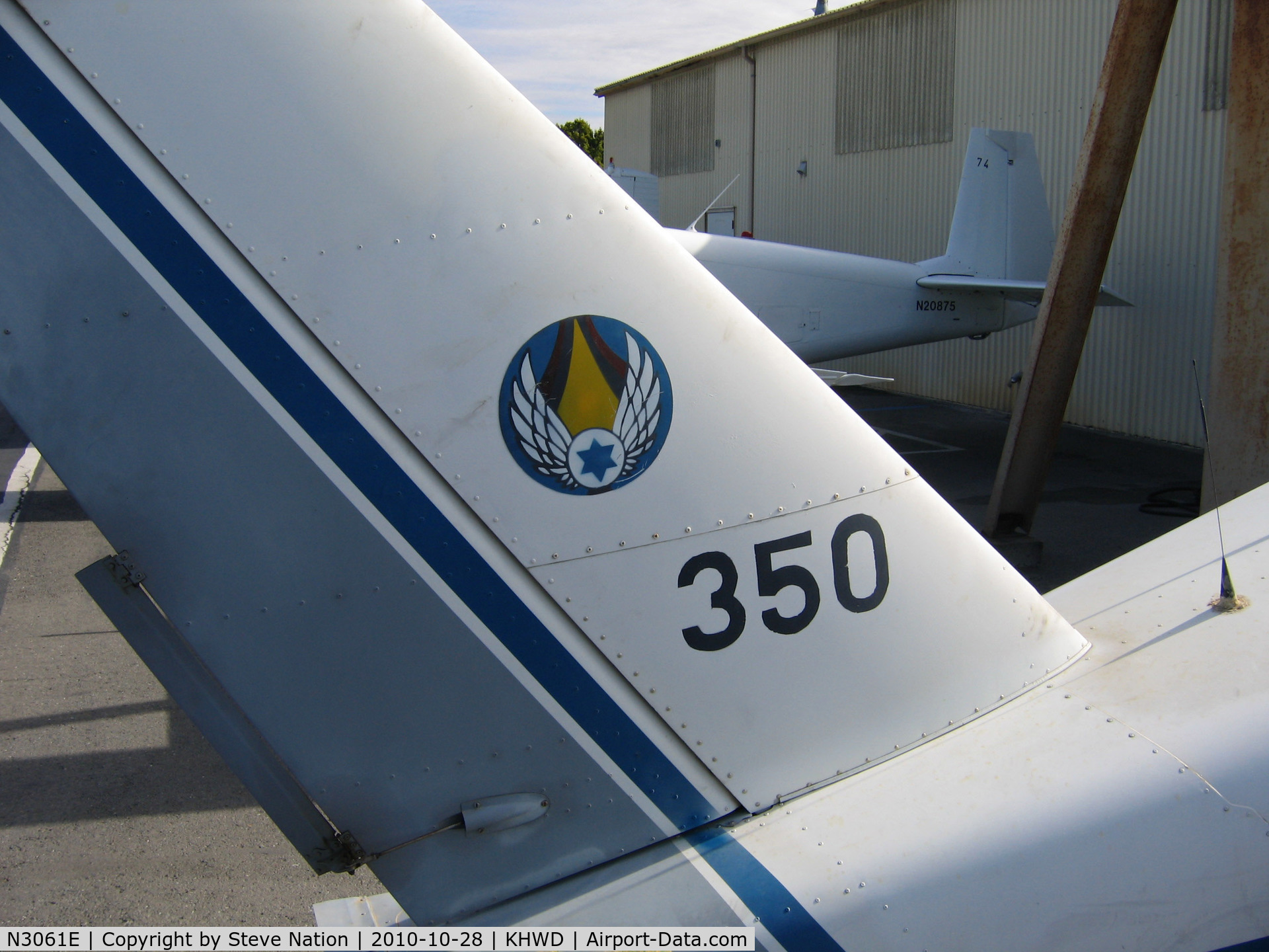 N3061E, Socata TB-20 Trinidad C/N 1707, ex-Israeli Defence Force TB-20 Trinidad No. 350 @ Hayward, CA with a dozen other TB-20s for civilian mds - became N3061E for owner in Texas
